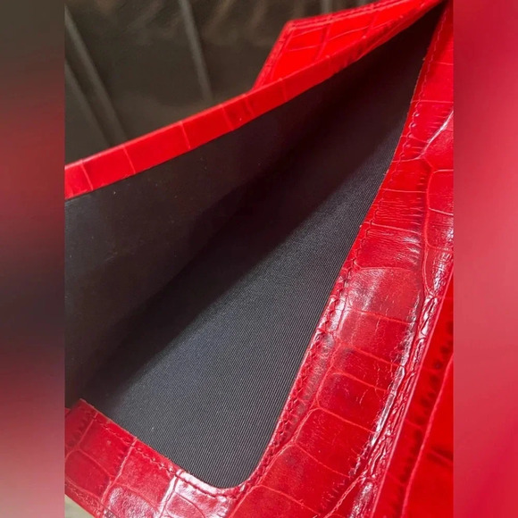 Vintage Karen Kallan embossed leather red check book cover - Picture 4 of 9